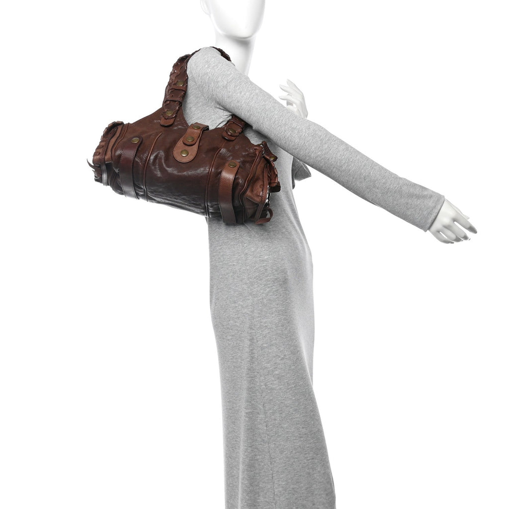 Calfskin Silverado Shoulder Bag Chocolate