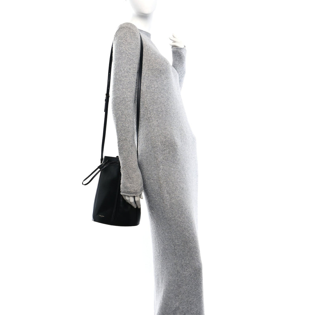 Smooth Calfskin Medium Talitha Bucket Bag Black