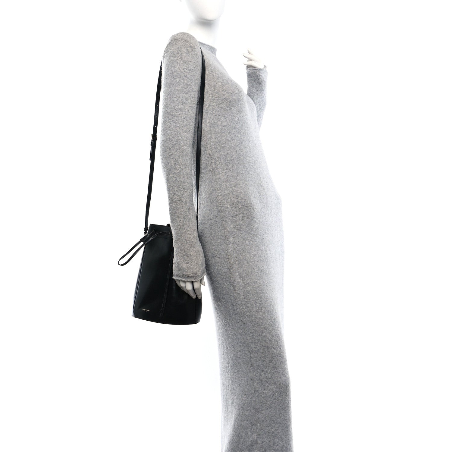 Smooth Calfskin Medium Talitha Bucket Bag Black