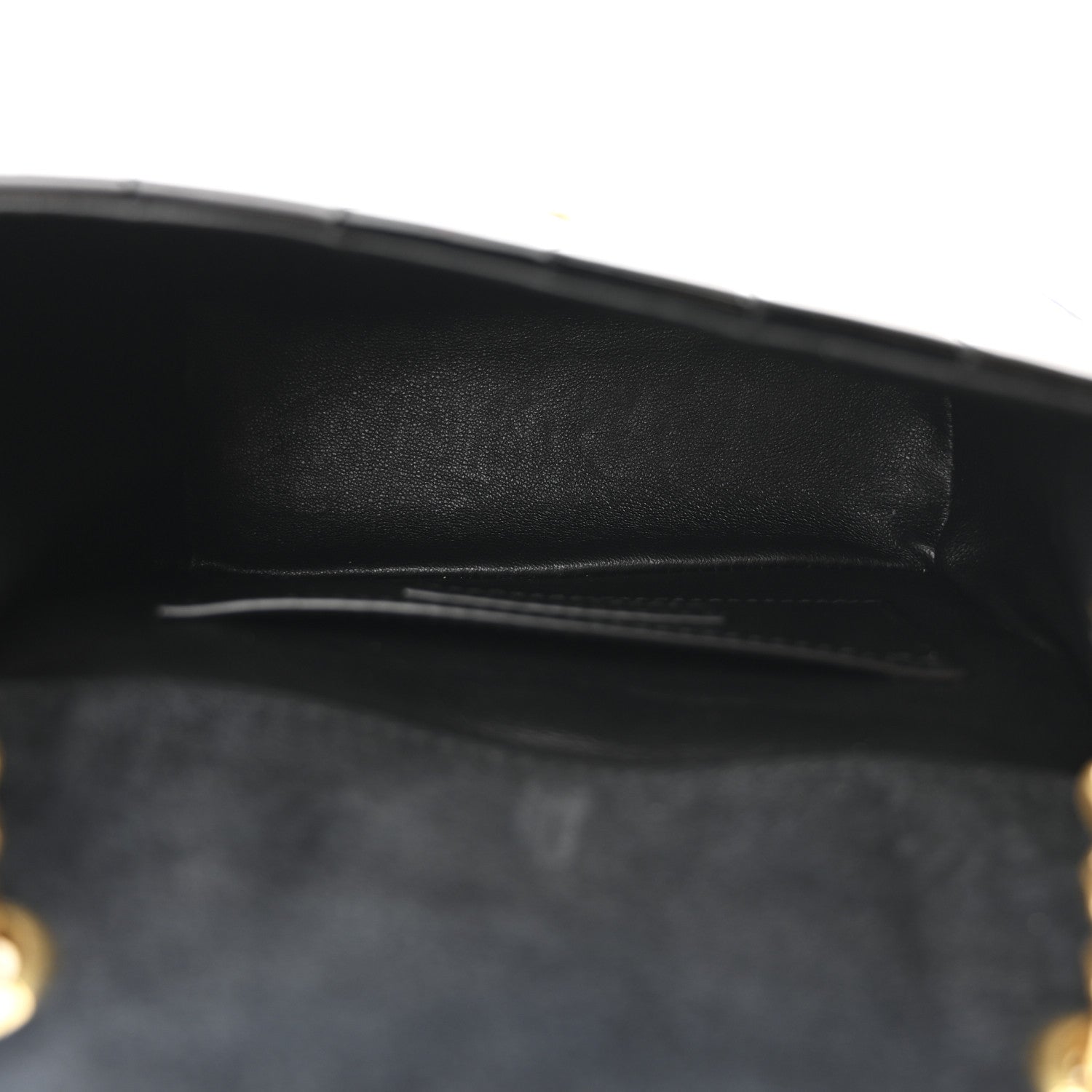 Patent Calfskin Matelasse Monogram Small Vicky Chain Bag Black
