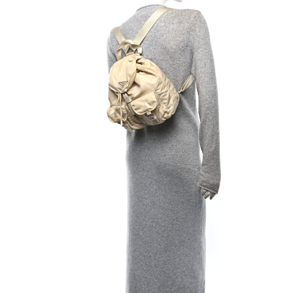 Tessuto Nylon Small Backpack Sabbia