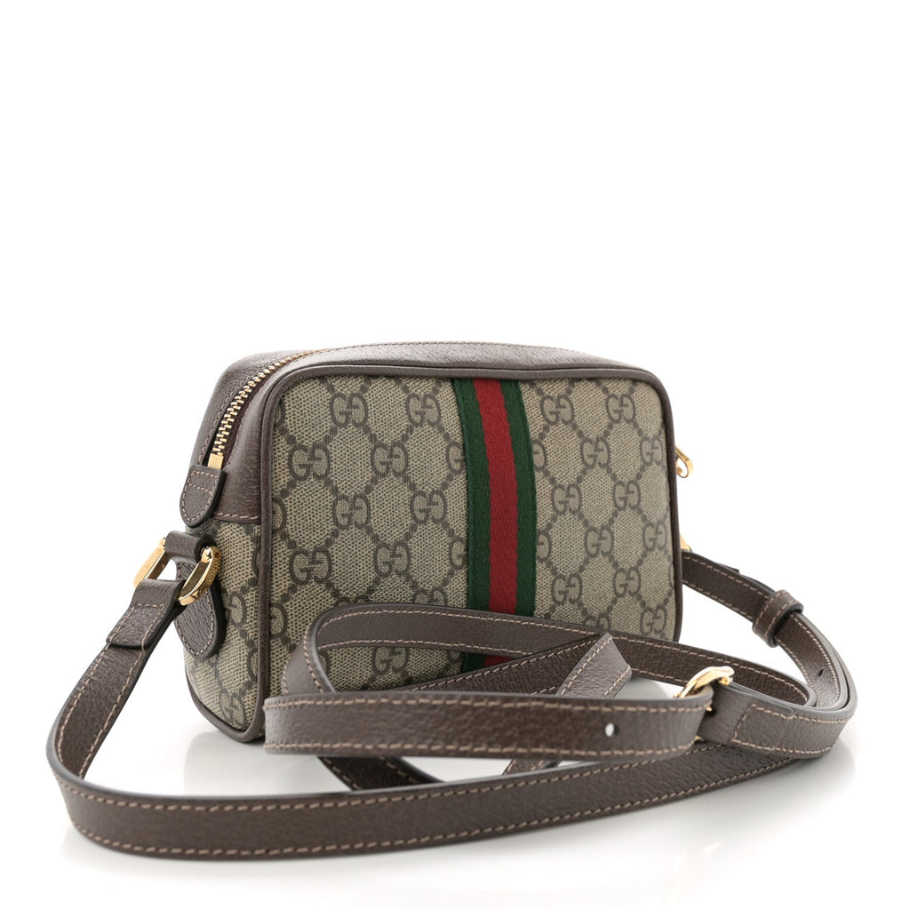 GG Supreme Monogram Web Mini Ophidia Shoulder Bag Brown