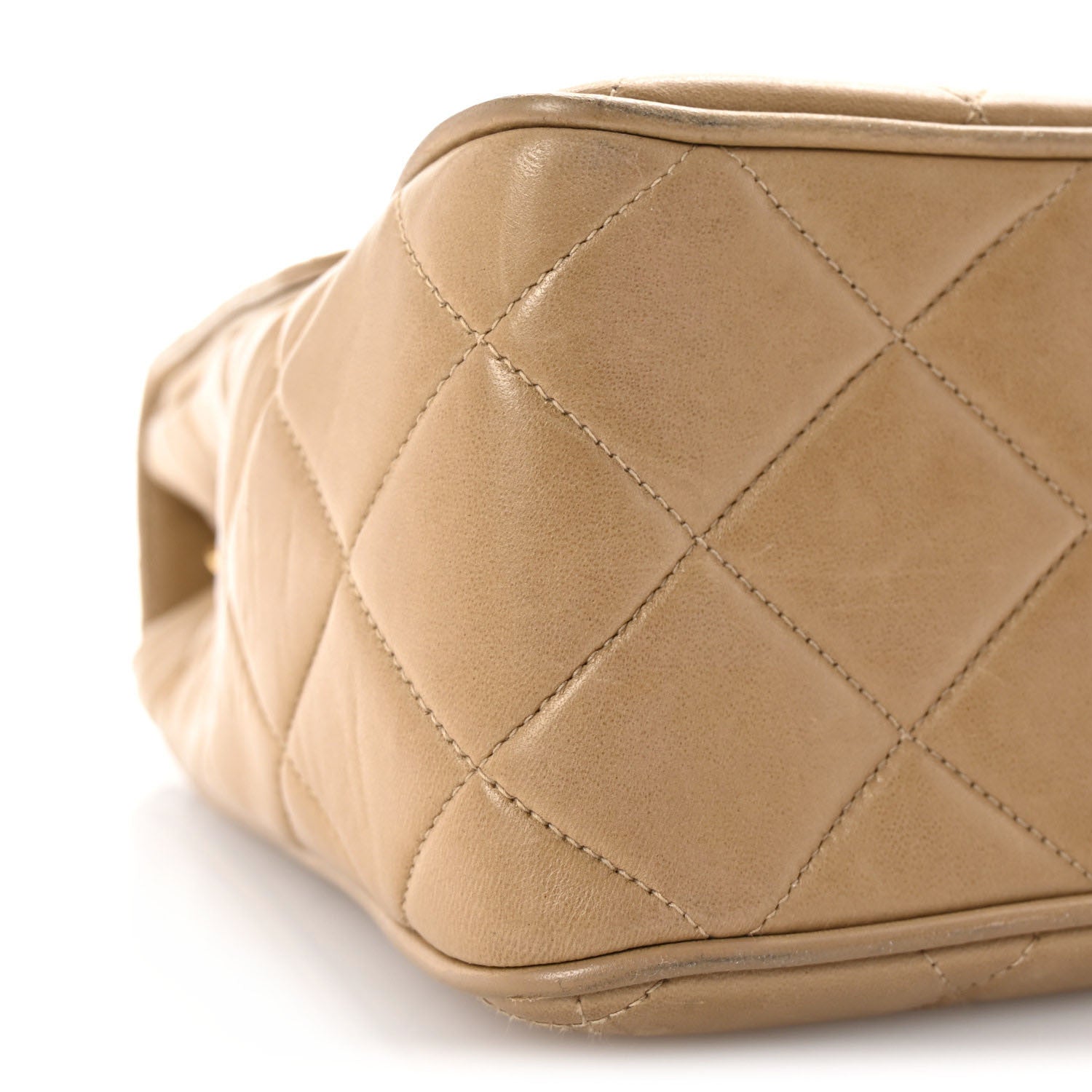 Lambskin Quilted Medium Square Flap Bag Beige