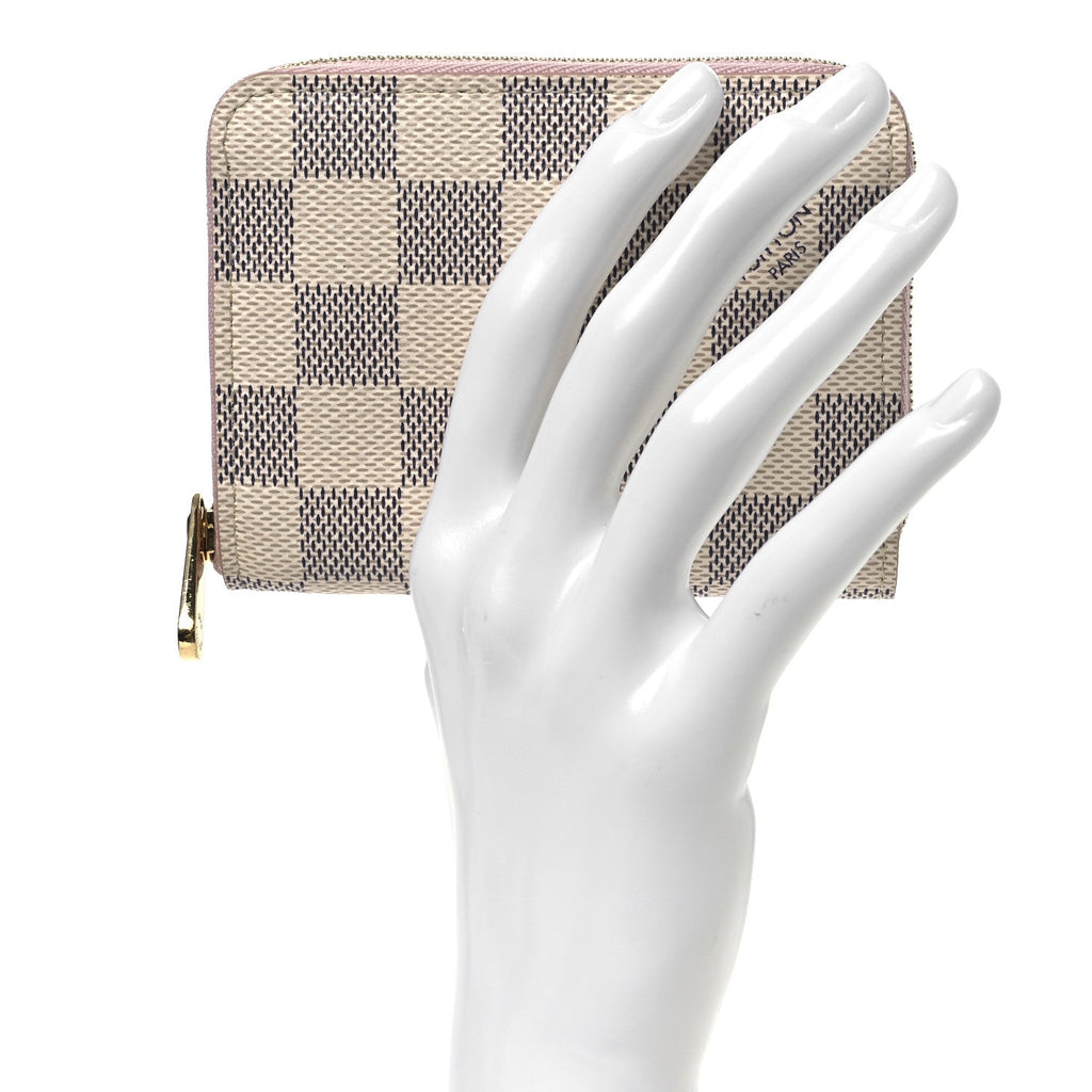 Damier Azur Zippy Coin Purse Rose Ballerine