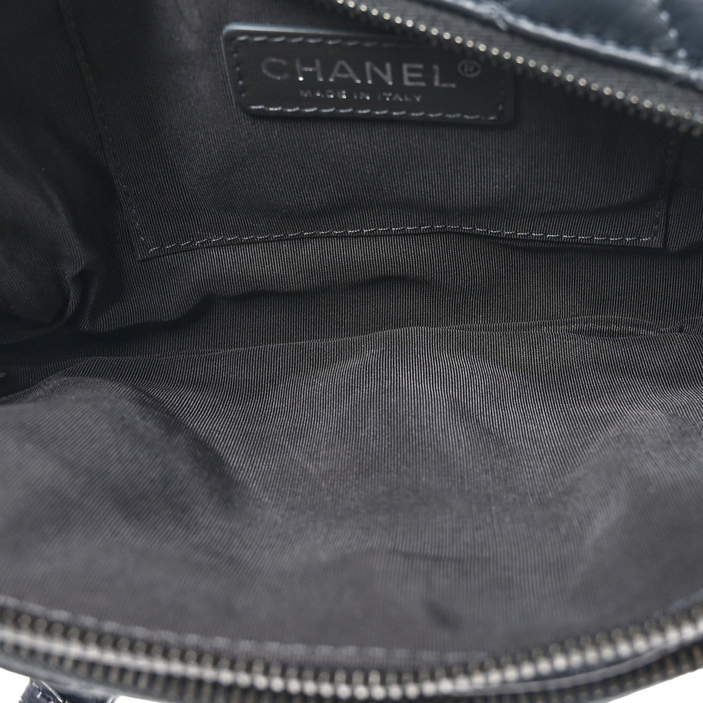 Calfskin Quilted Waist Bag Dark Grey