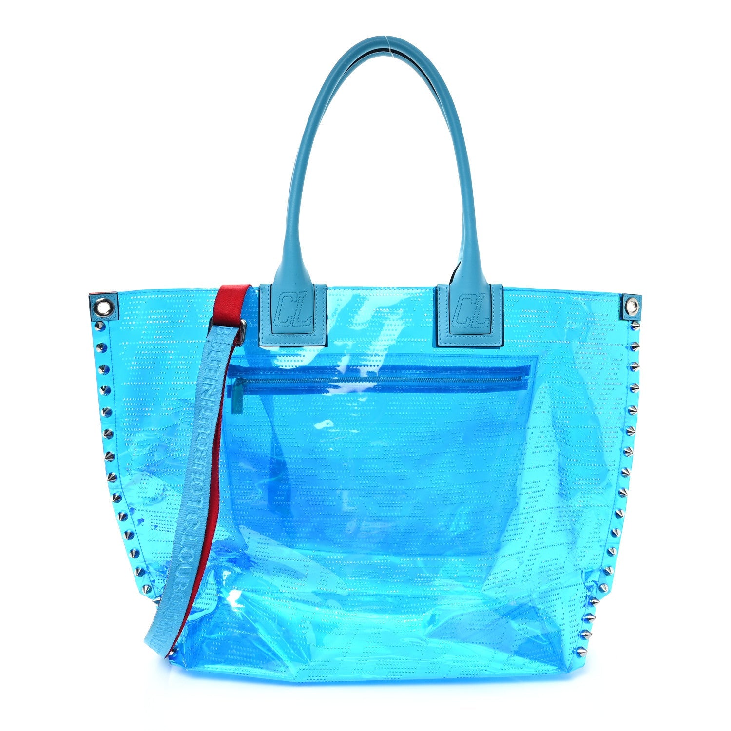 TPU Calfskin Techno Perforated CL Cabalou Tote Flash Blue