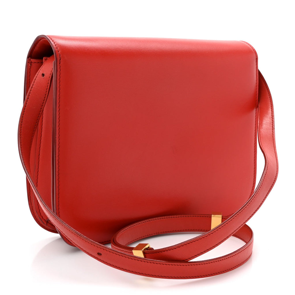 Calfskin Medium Classic Box Flap Bag Red