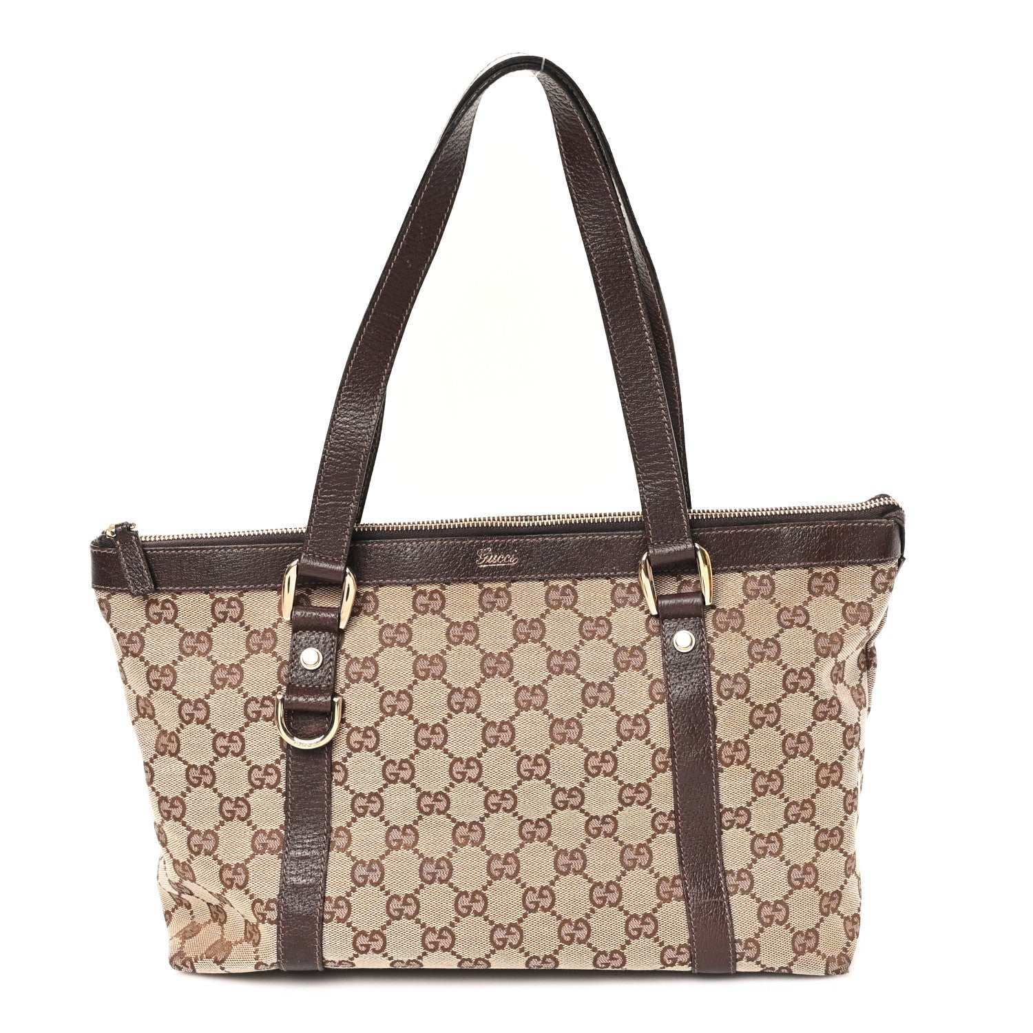 Monogram Medium Abbey Tote Dark Brown