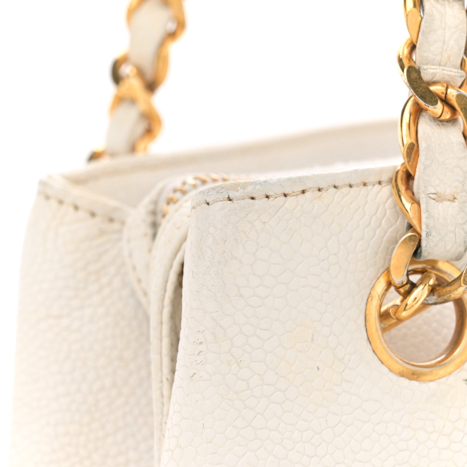 Caviar CC Shoulder Bag White