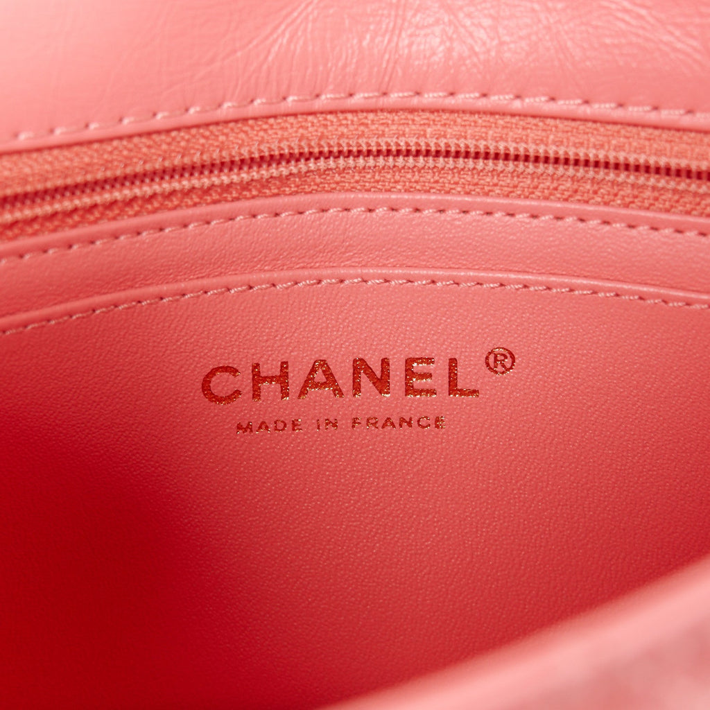 Aged Calfskin Quilted 2.55 Reissue Mini Flap Pink