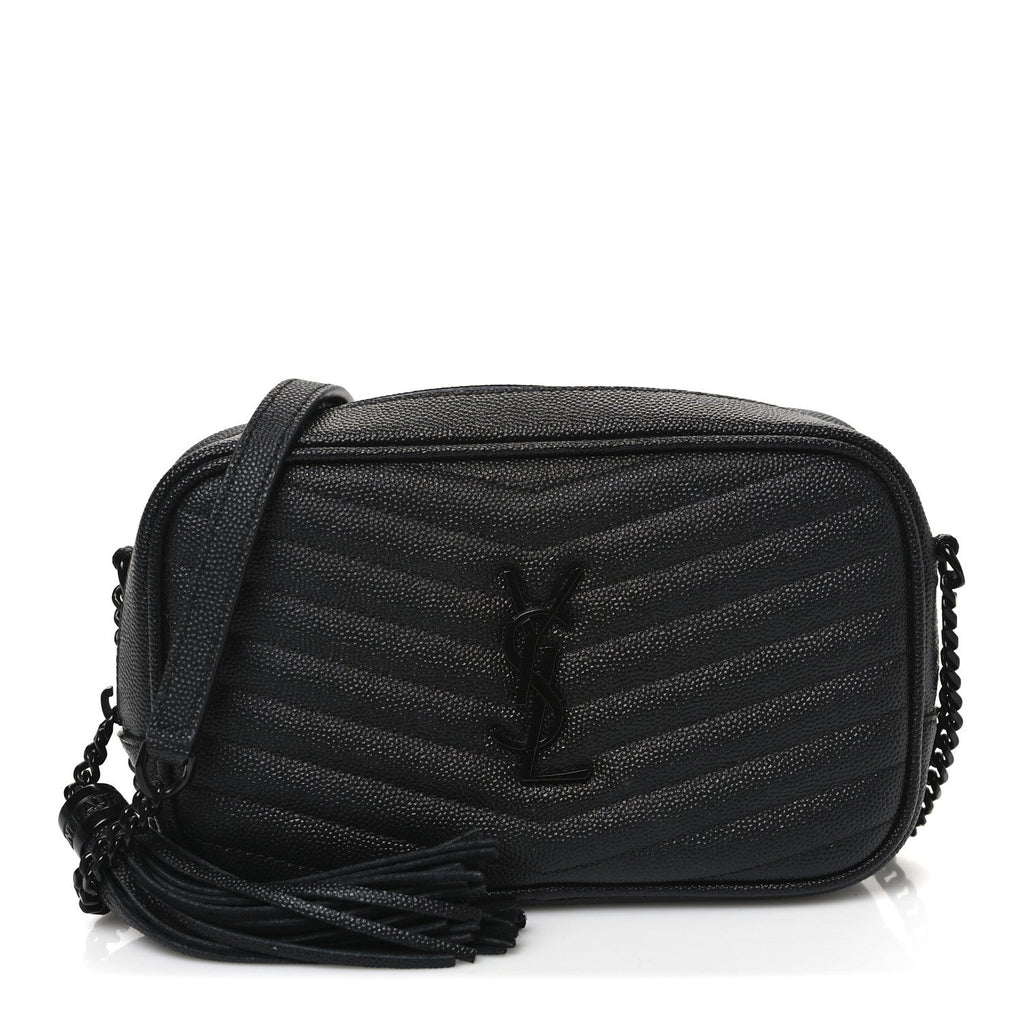 Grain De Poudre Matelasse Monochrome Monogram Mini Lou Camera Bag Black