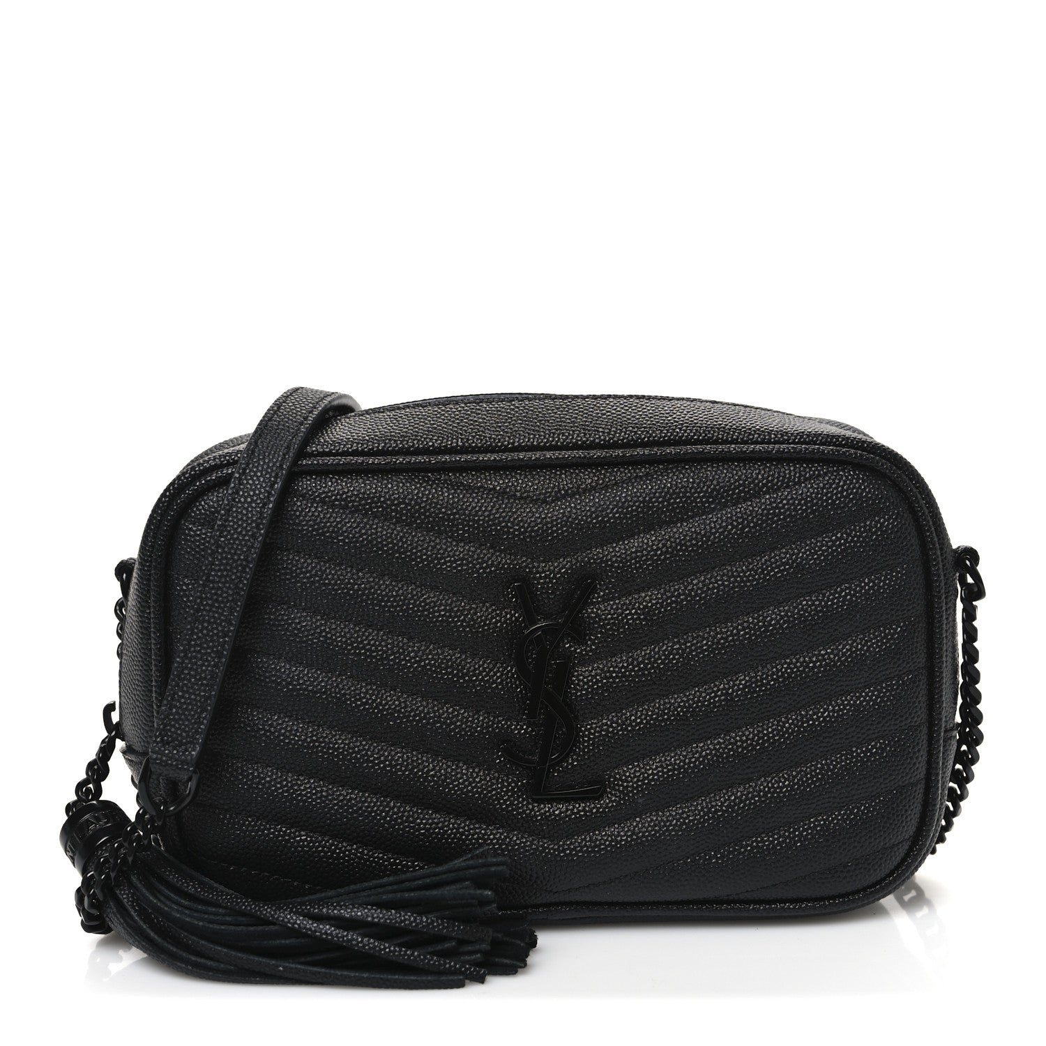 Grain De Poudre Matelasse Monochrome Monogram Mini Lou Camera Bag Black