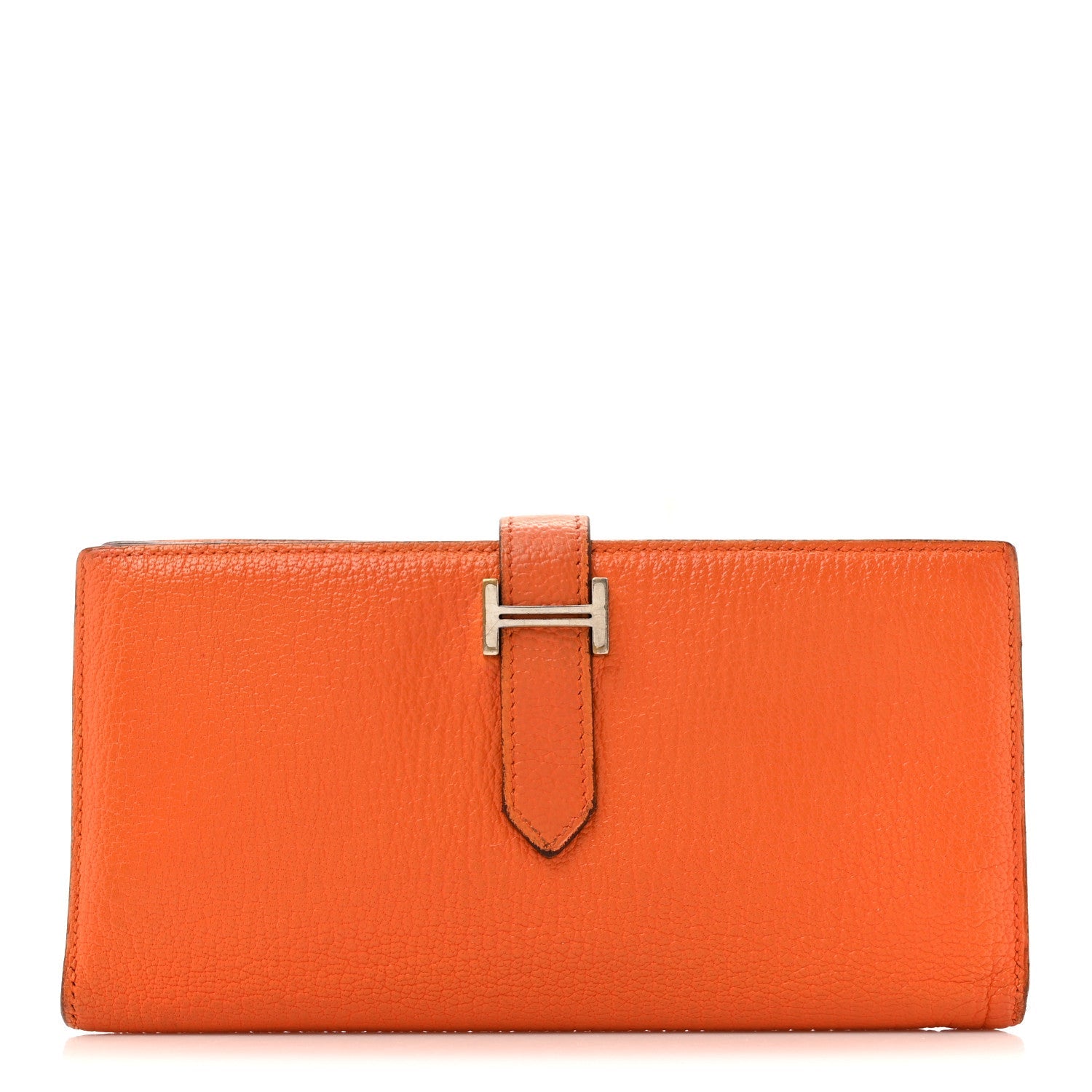Chevre Mysore Bearn Gusset Wallet Orange
