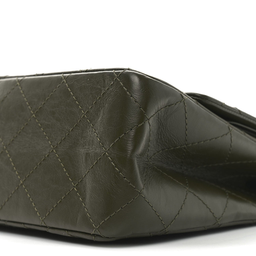 Aged Calfskin Quilted 2.55 Reissue 227 Flap Dark Green