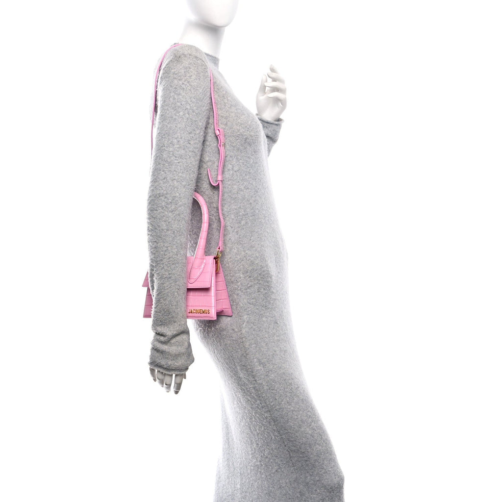Calfskin Crocodile Embossed Le Chiquito Pink
