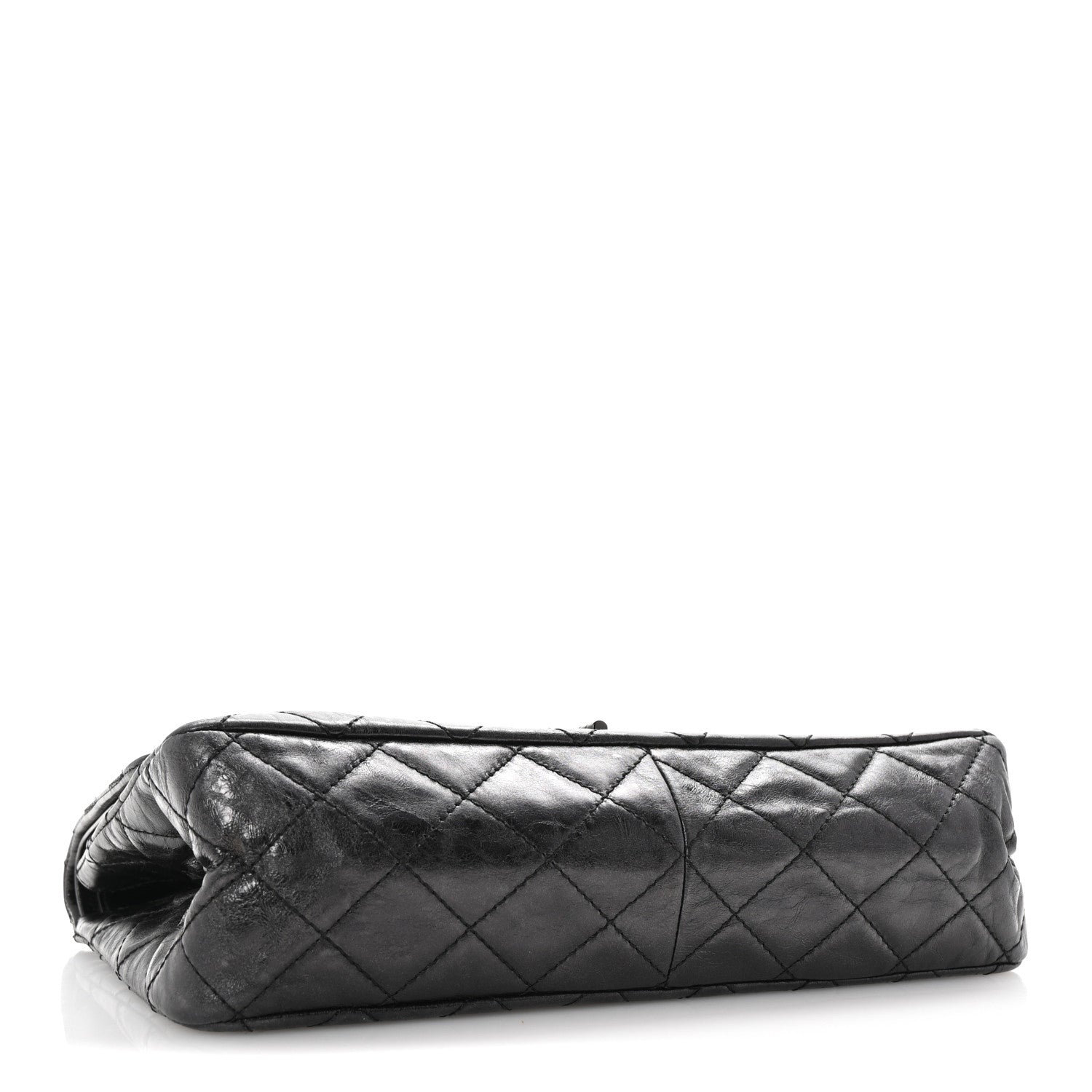 Metallic Aged Calfskin Quilted 2.55 Reissue 227 Flap So Black