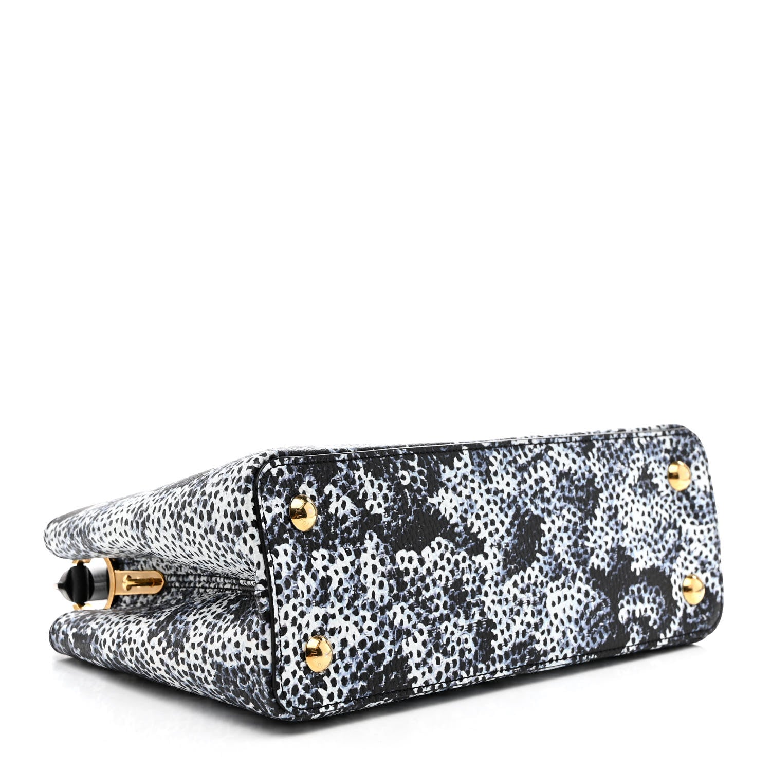 LV X YK Taurillon Infinity Net Capucines MM Black Blue