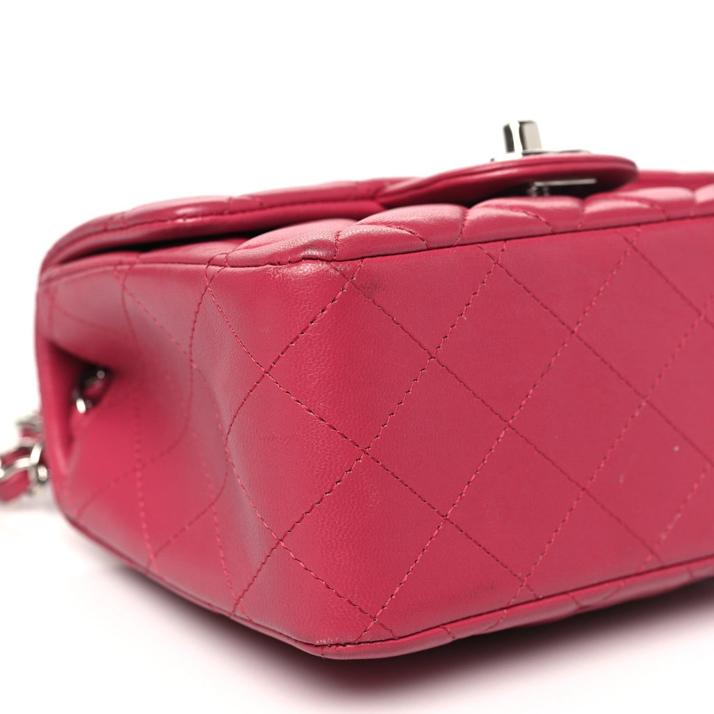Lambskin Quilted Mini Square Flap Pink