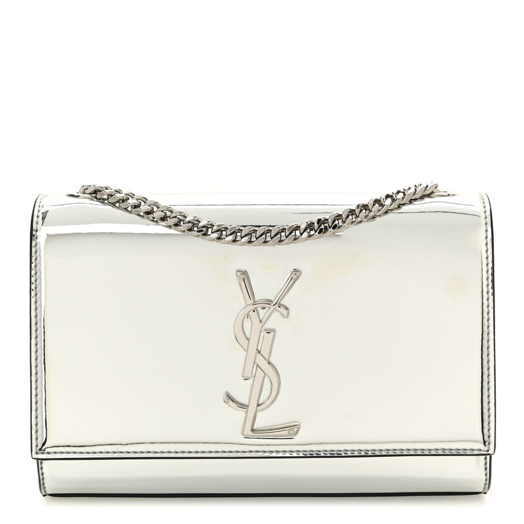 Vinyl Mirror Small Classic Monogram Kate Satchel Argento
