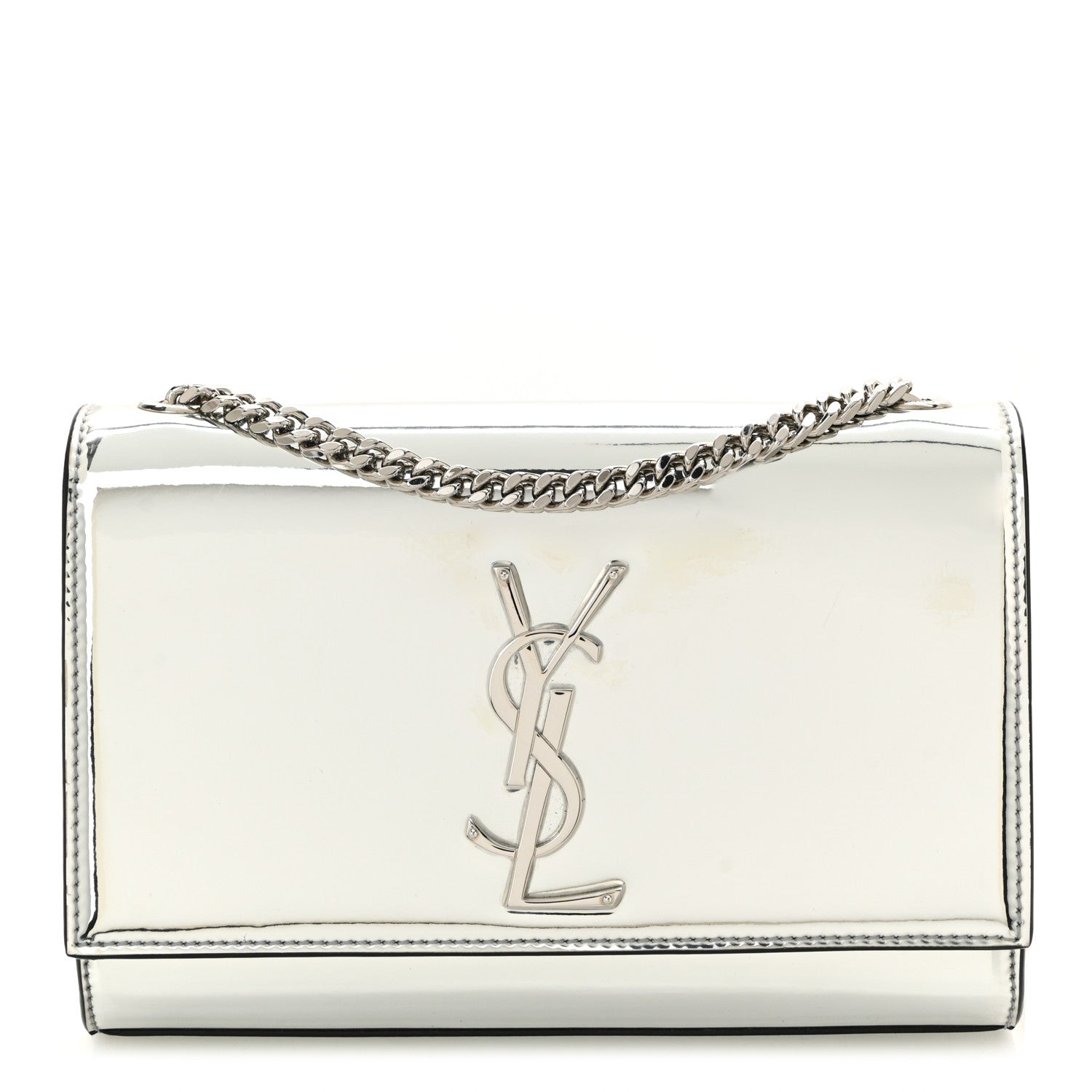 Vinyl Mirror Small Classic Monogram Kate Satchel Argento