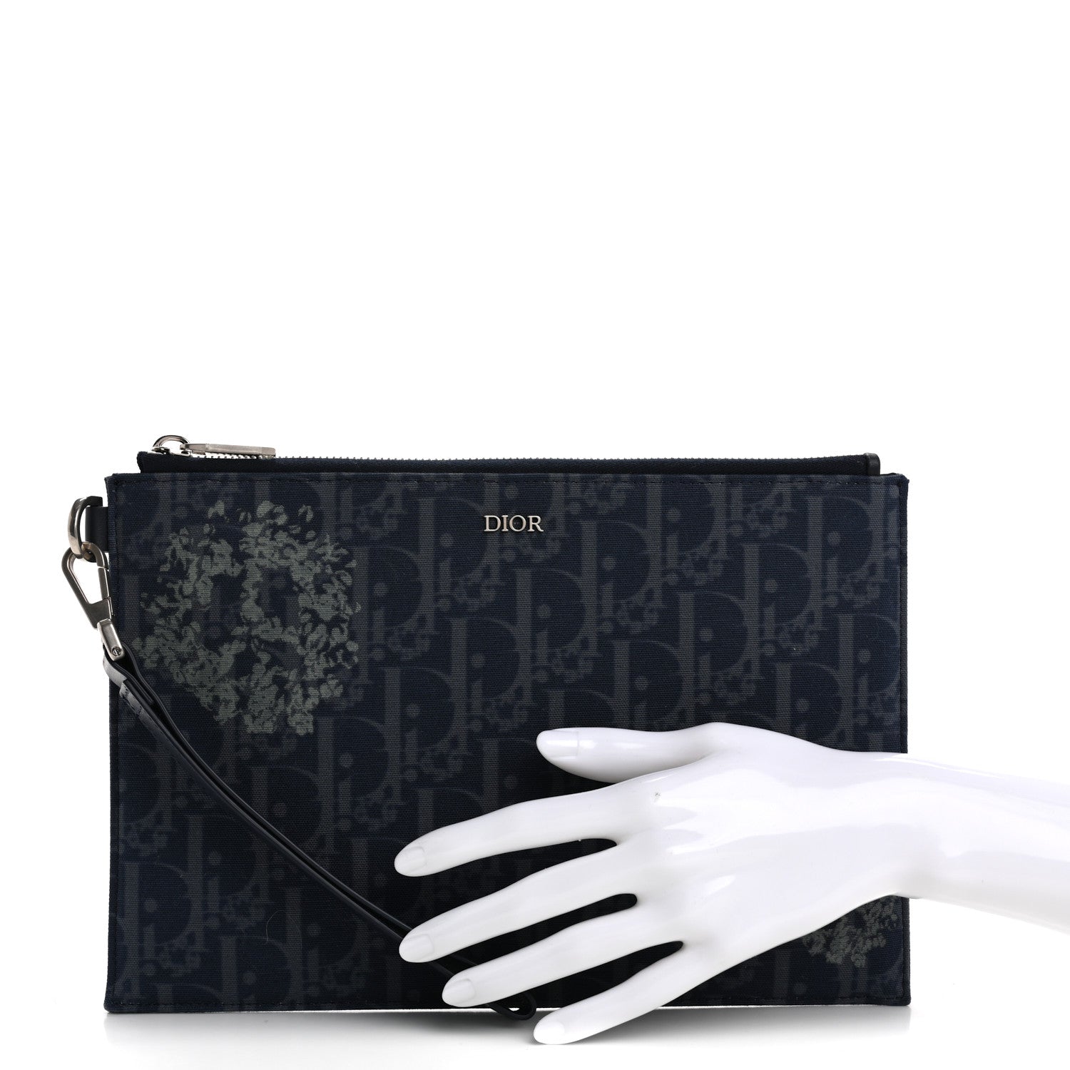 x Denim Tears A5 Oblique Flat Pouch Wristlet Blue