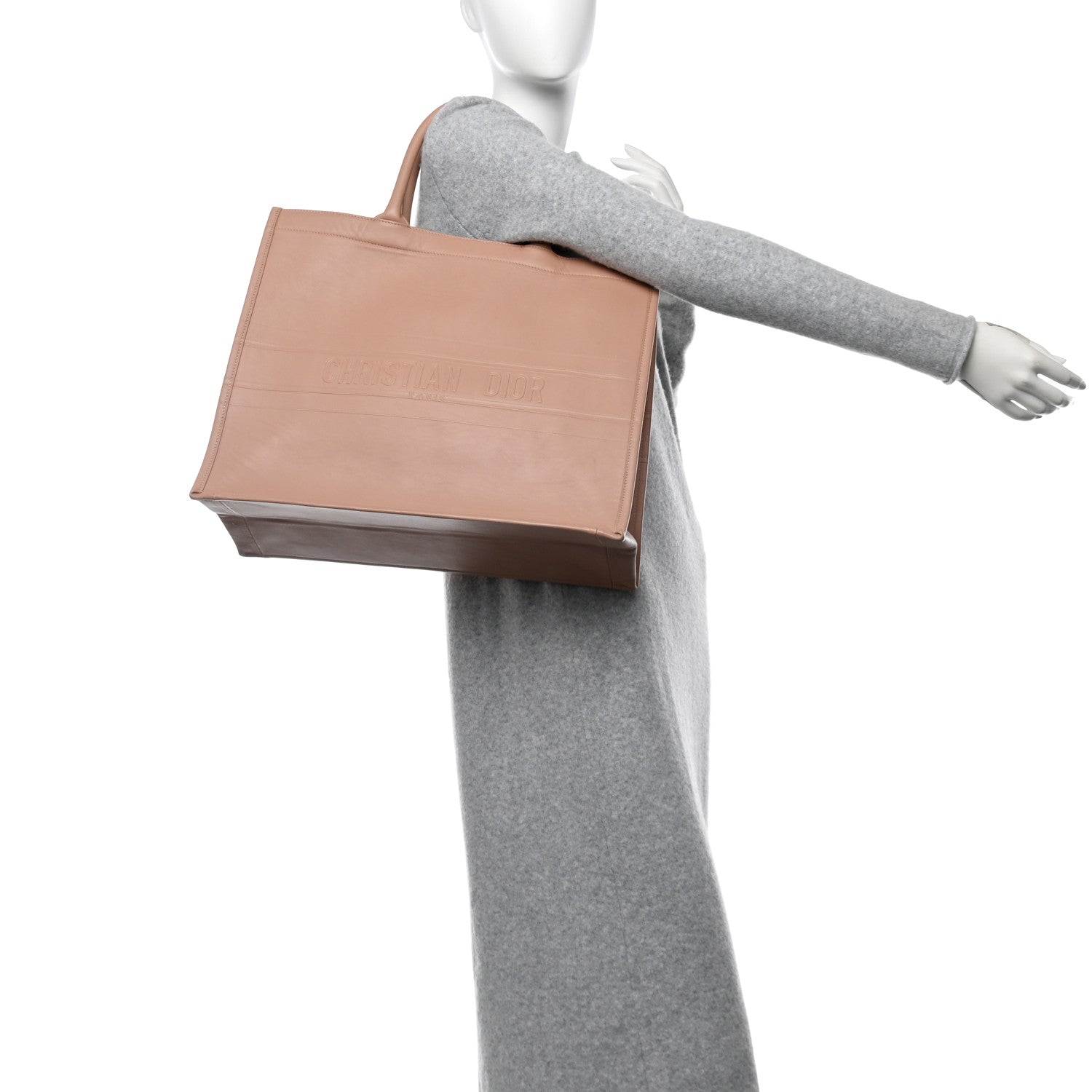 Calfskin Embossed Large Book Tote Rose de Vents