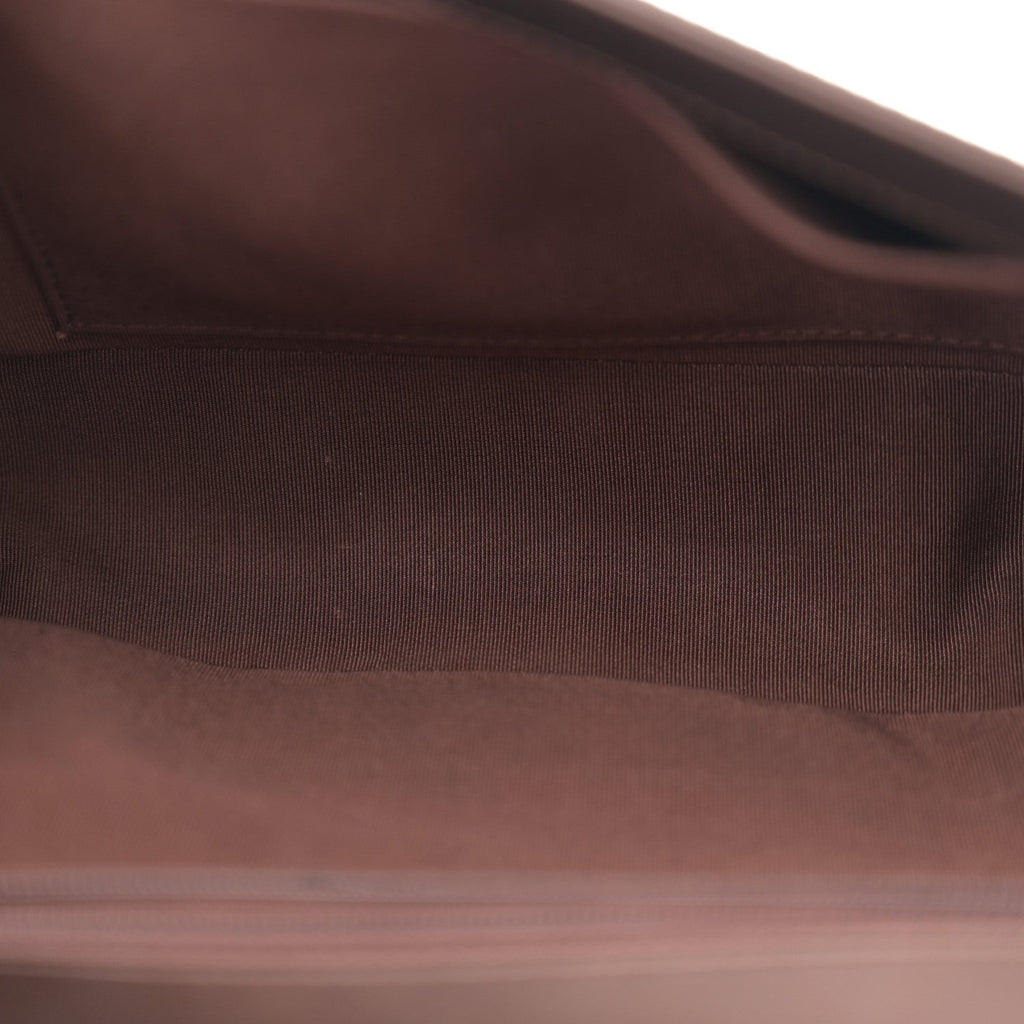 Patent Calfskin New Medium Boy Flap Dark Red