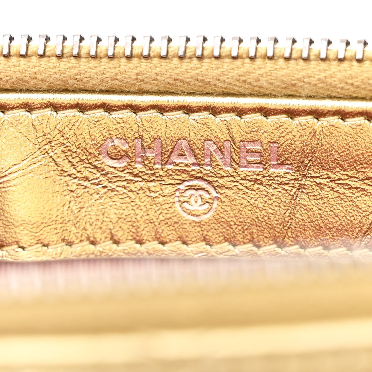 Metallic Aged Calfskin Quilted Small Gabrielle Clutch With Chain Gold