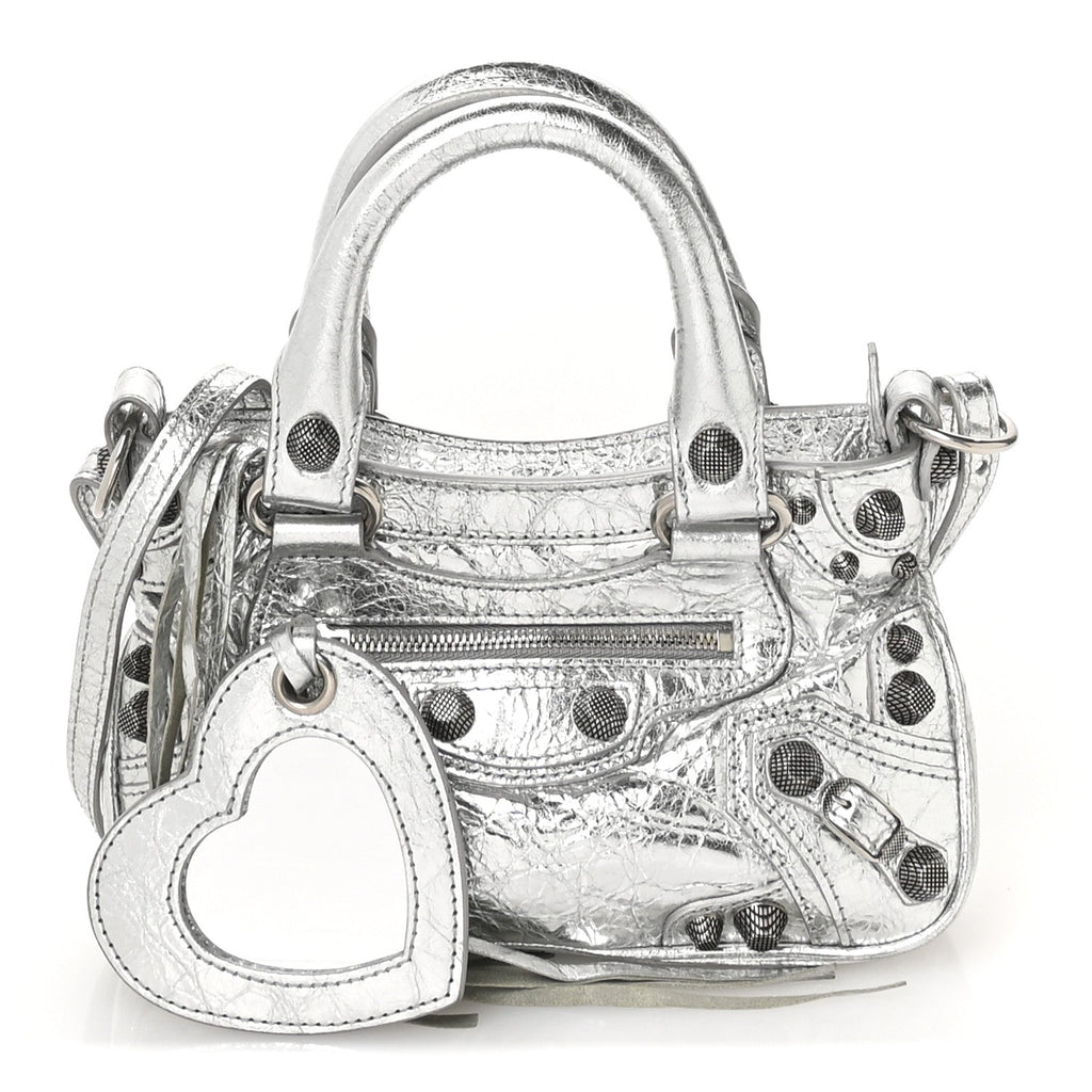 Agneau Arena Neo Cagole Mini Handbag Silver