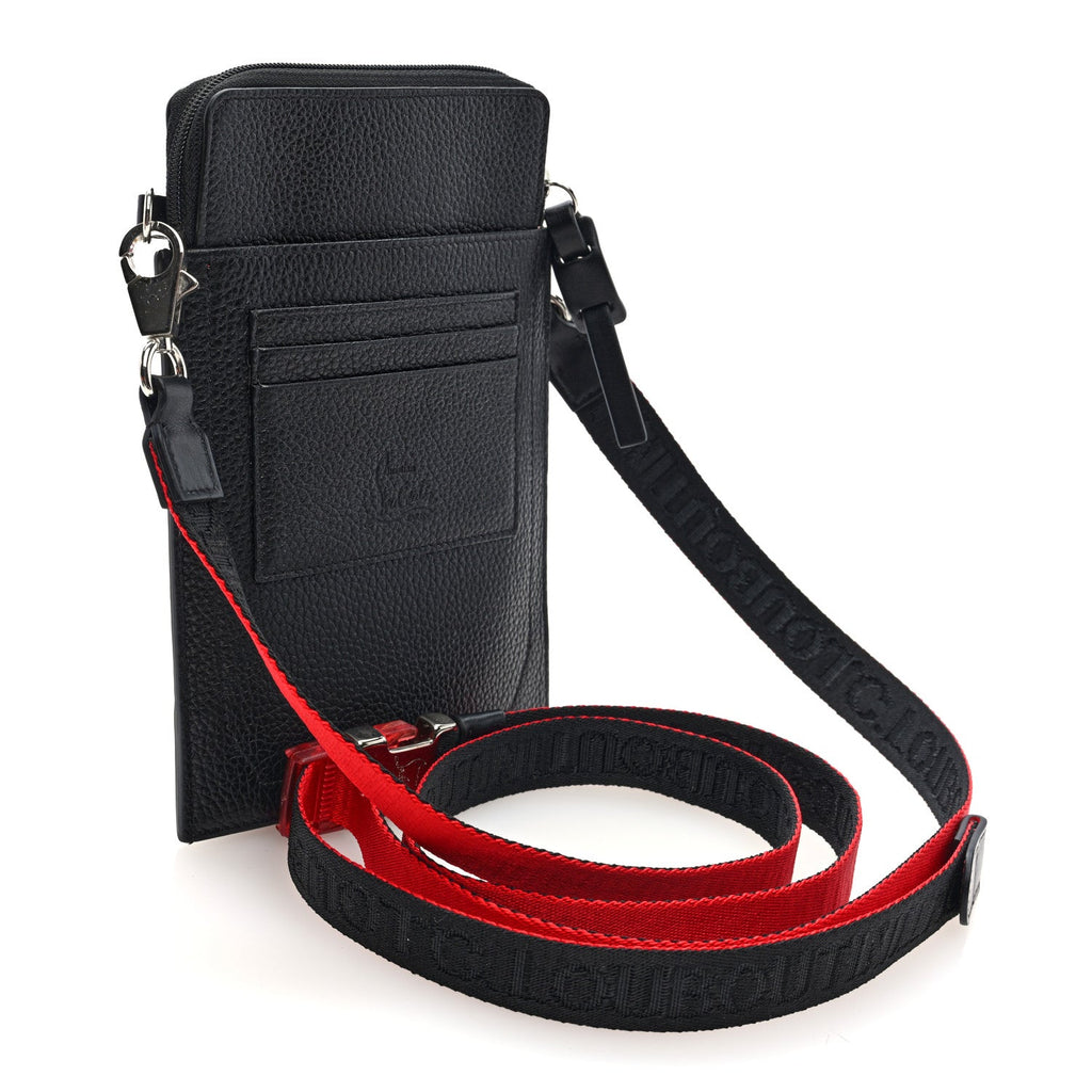 Calfskin Spikes Loubilab Crossbody Bag Black