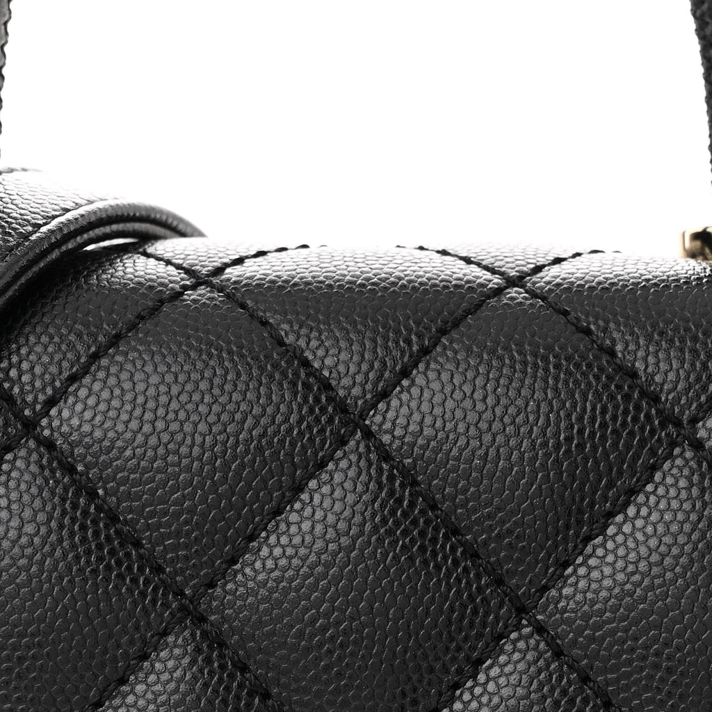 Caviar Quilted Extra Mini Coco Handle Flap Black
