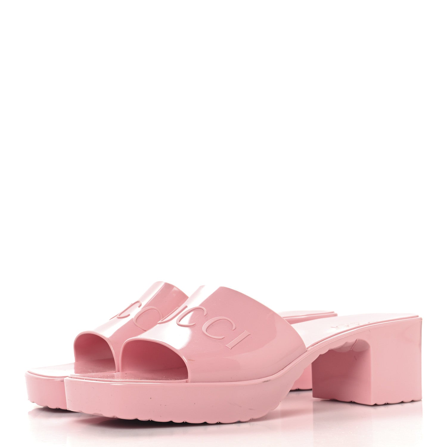 Rubber Gucci Logo Womens Platform 20/60mm Slide Sandals 39 Wild Rose