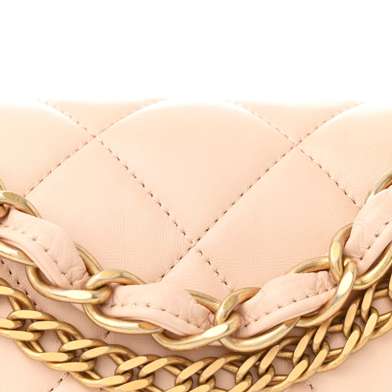 Lambskin Quilted Medium Fancy Jewel Flap Pink