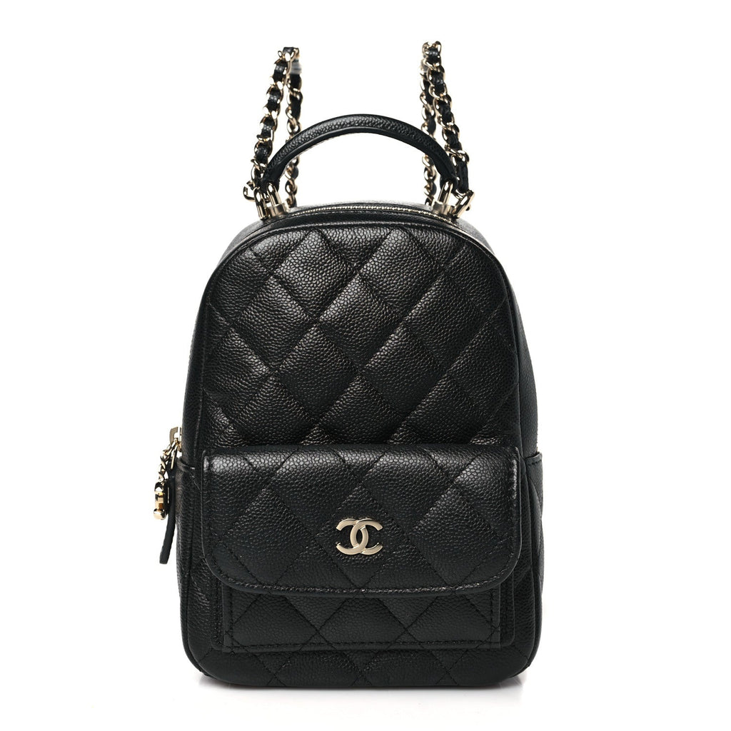 Caviar Quilted CC Mini Classic Backpack Black