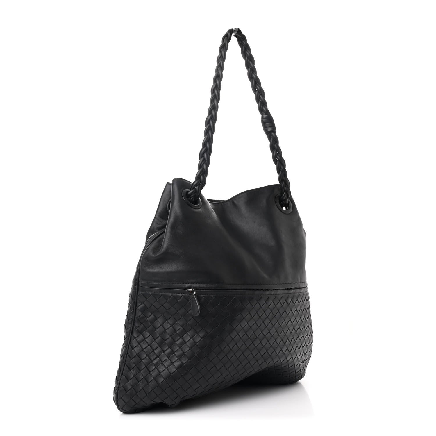 Cervo Deerskin Intrecciato Julie Tote Black