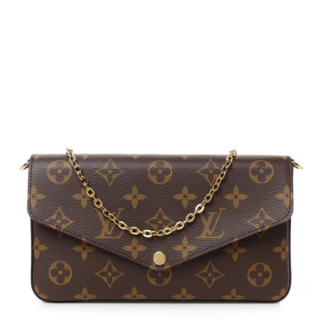 Monogram Pochette Felicie Chain Wallet Fuchsia
