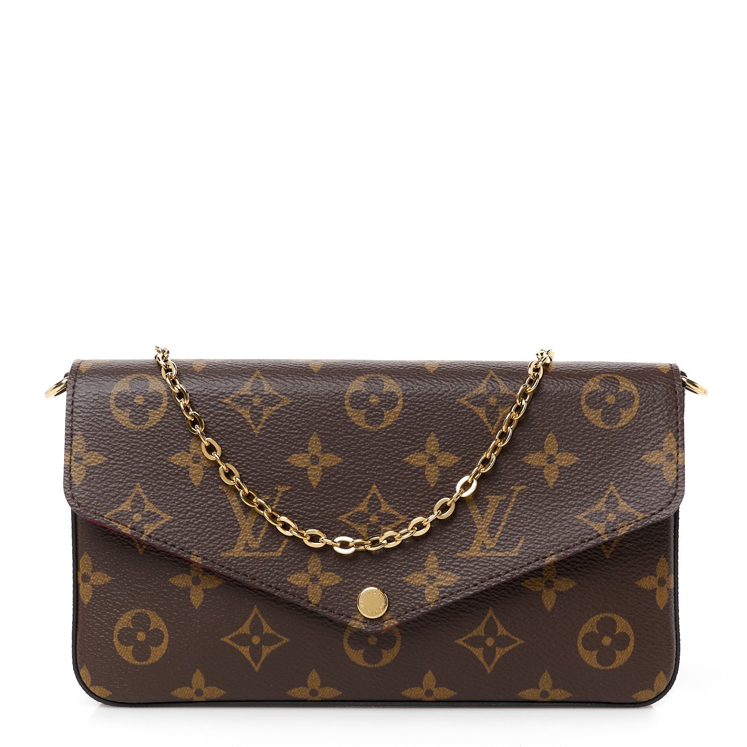 Monogram Pochette Felicie Chain Wallet Fuchsia
