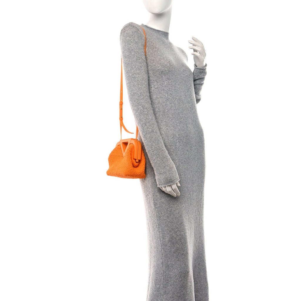 Rubber Crochet Small The Point Triangle Bag Tangerine