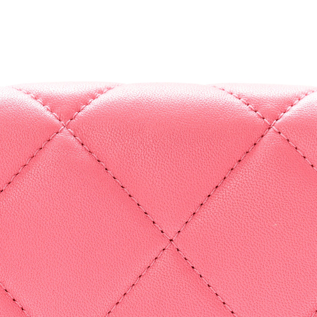 Lambskin Plexiglass Quilted Coco Love Mini Flap Pink