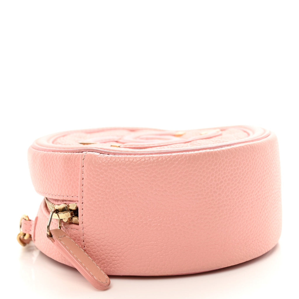 Caviar Quilted Round Filigree Crossbody Pink