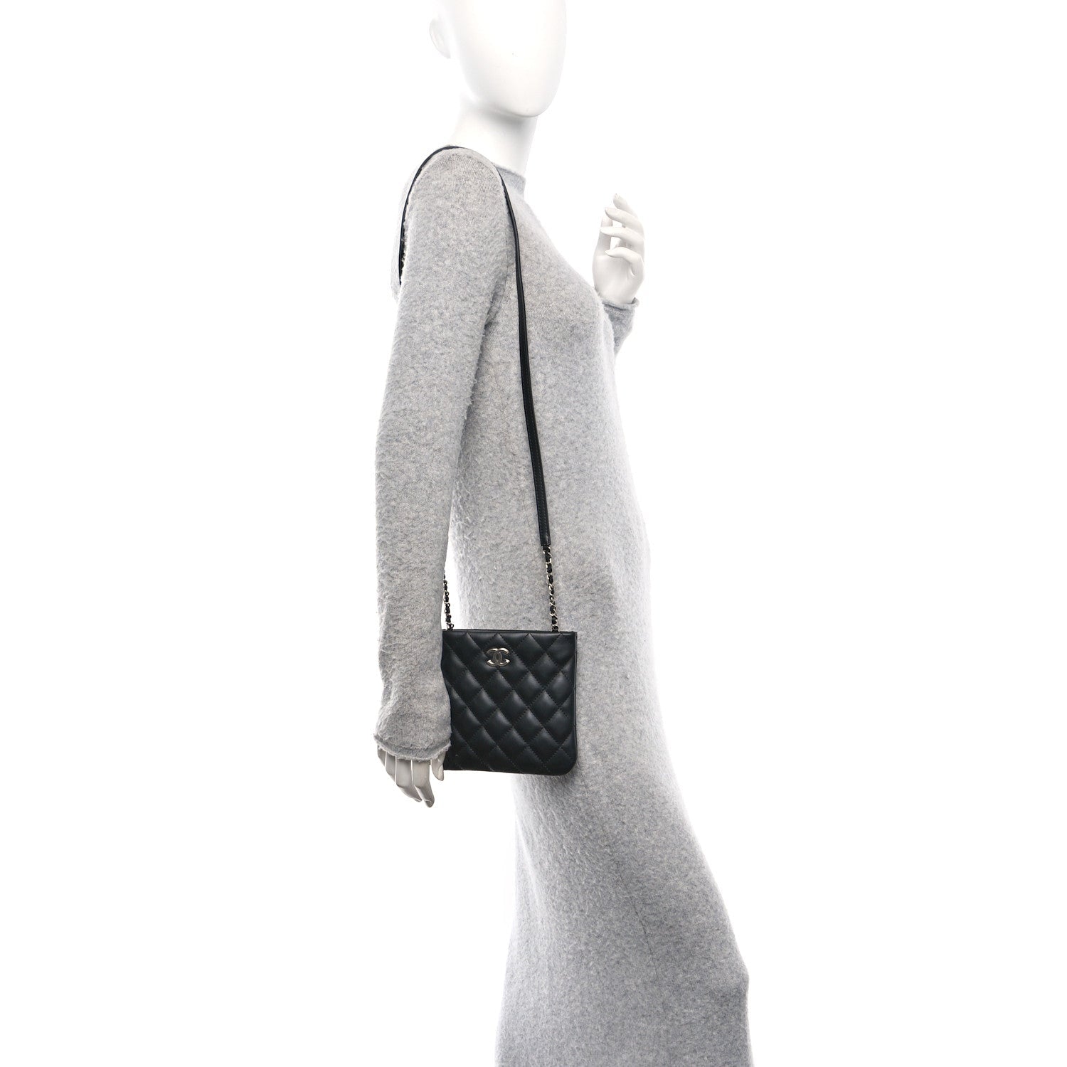 Lambskin Quilted Crossbody Bag Black
