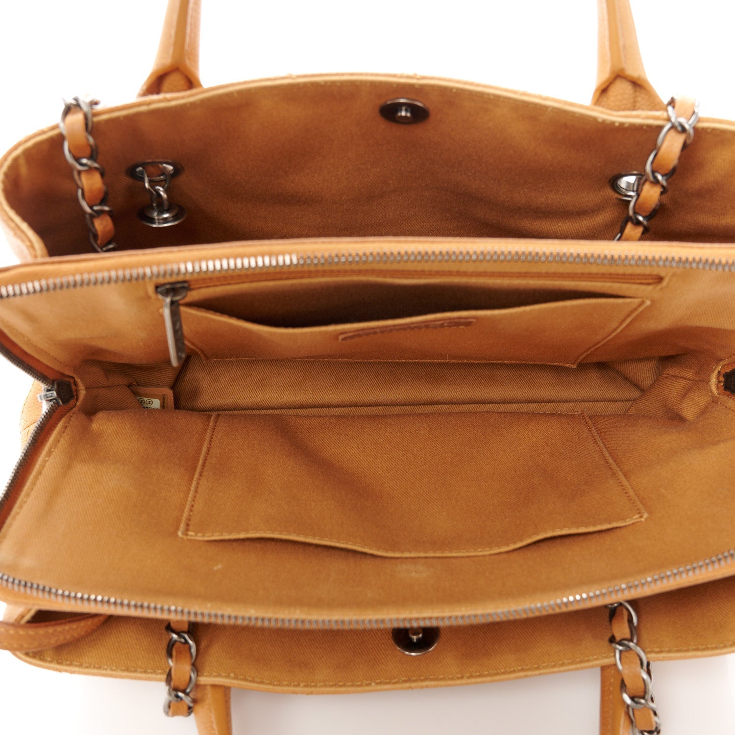 Grained Vegetal Calfskin Small Urban Shopping Tote Camel