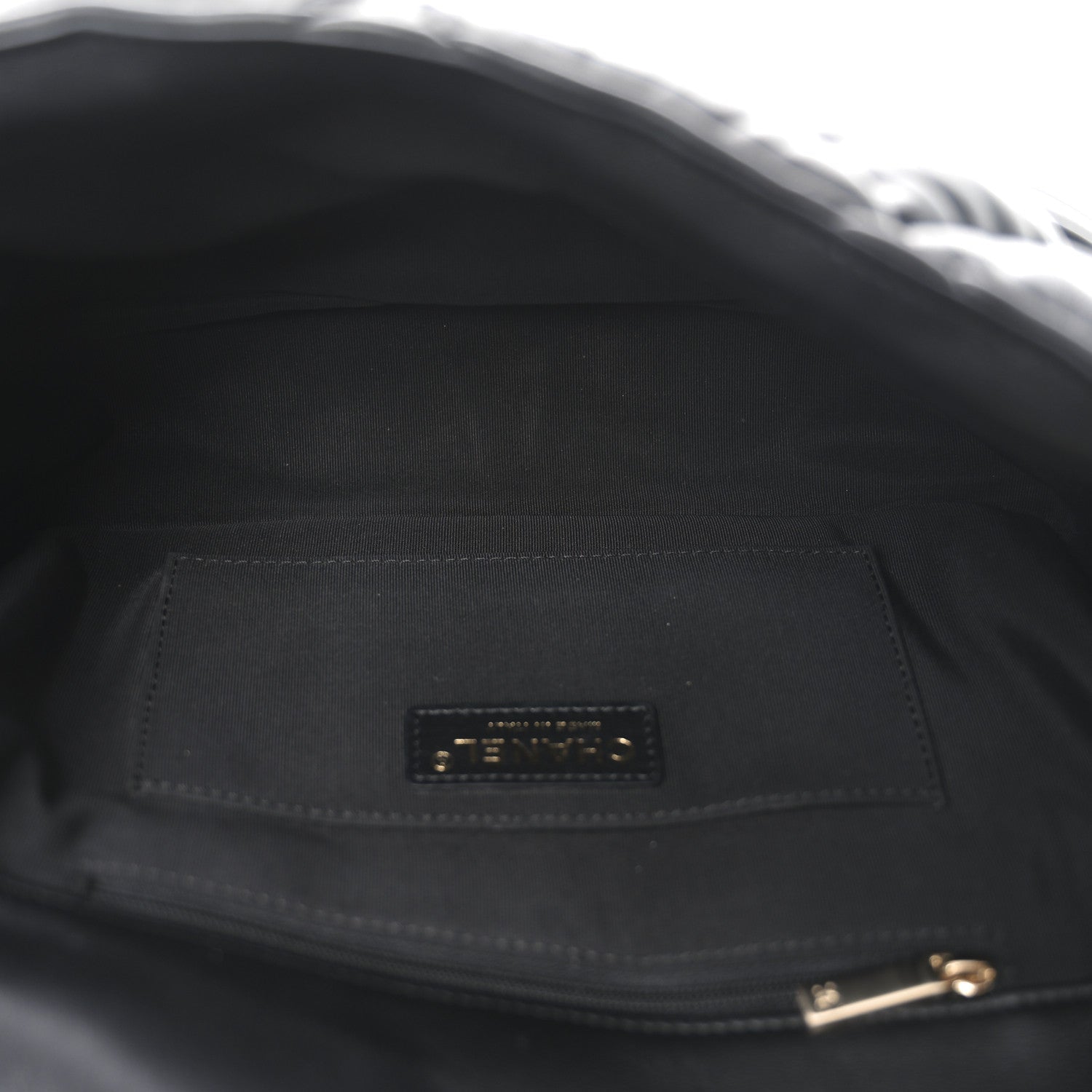 Calfskin Quilted Large Bubbly Flap Black