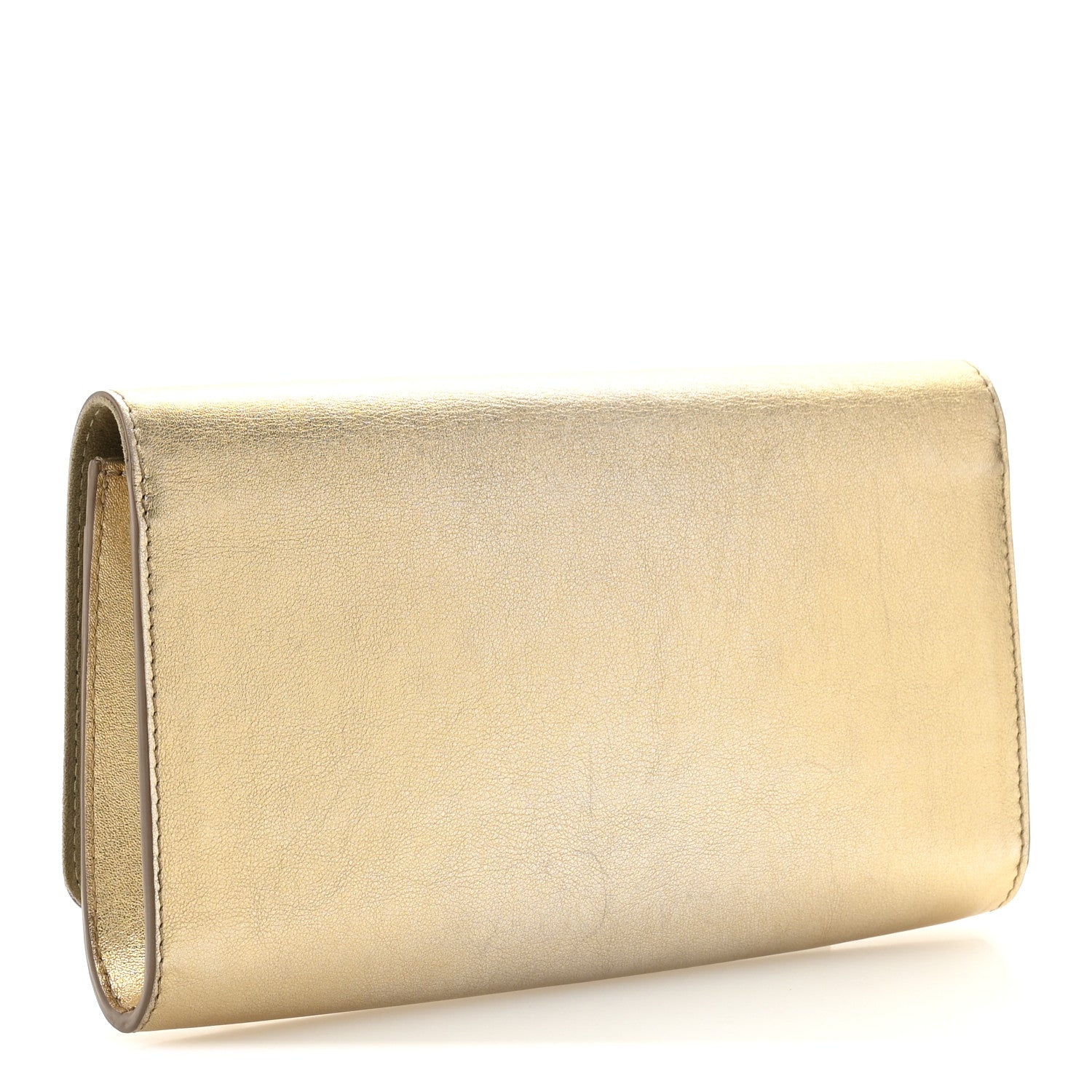 Metallic Calfskin Louise Clutch Gold