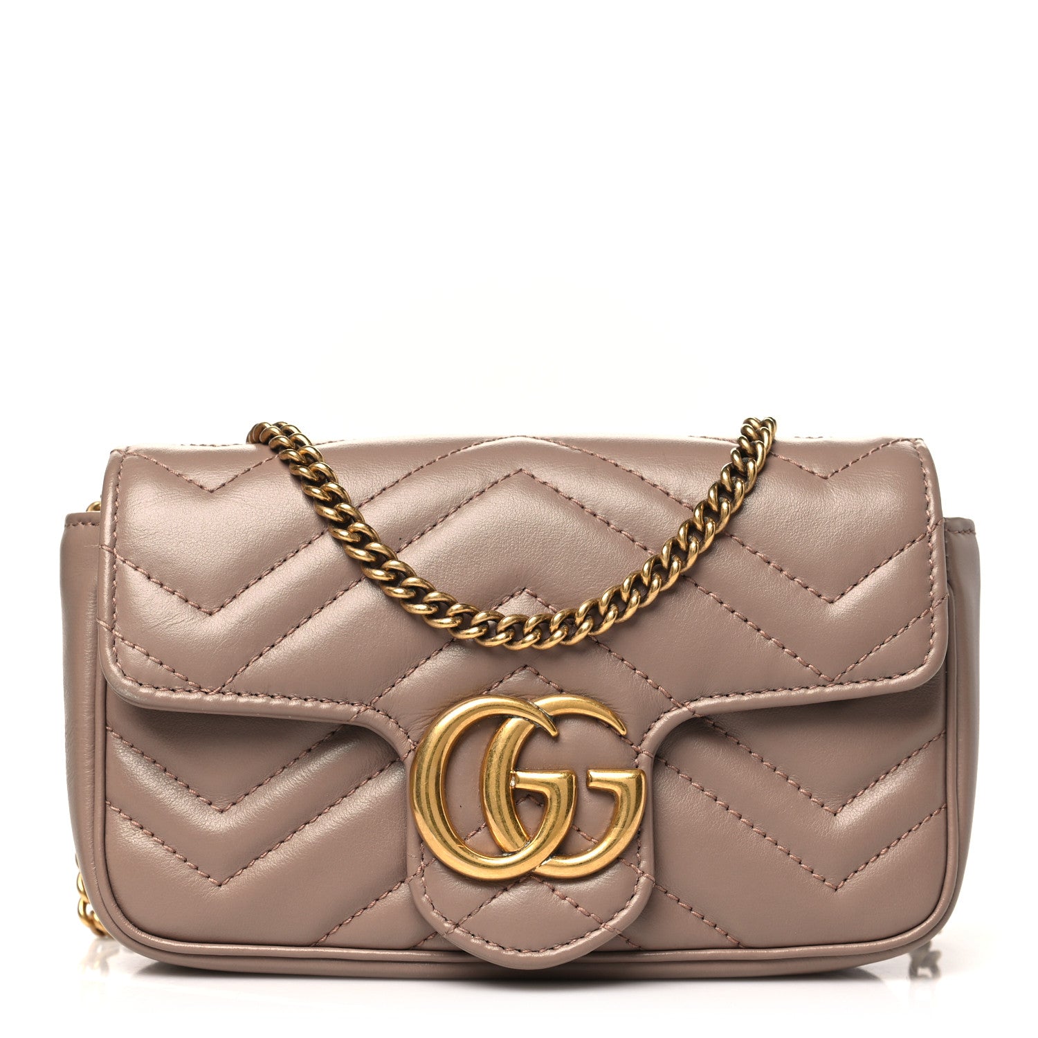 Calfskin Matelasse Mini GG Marmont Shoulder Bag Porcelain Rose