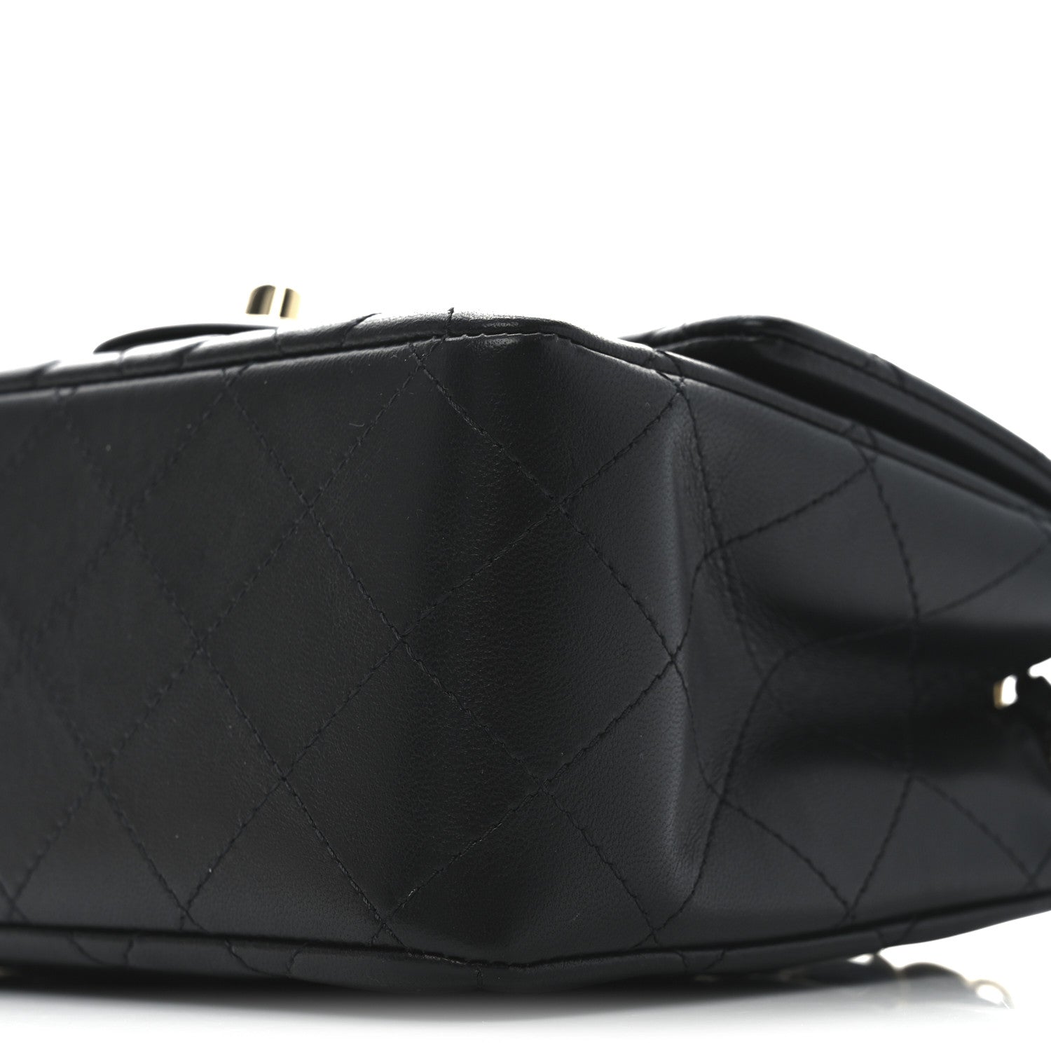 Lambskin Quilted Mini Square Flap Black