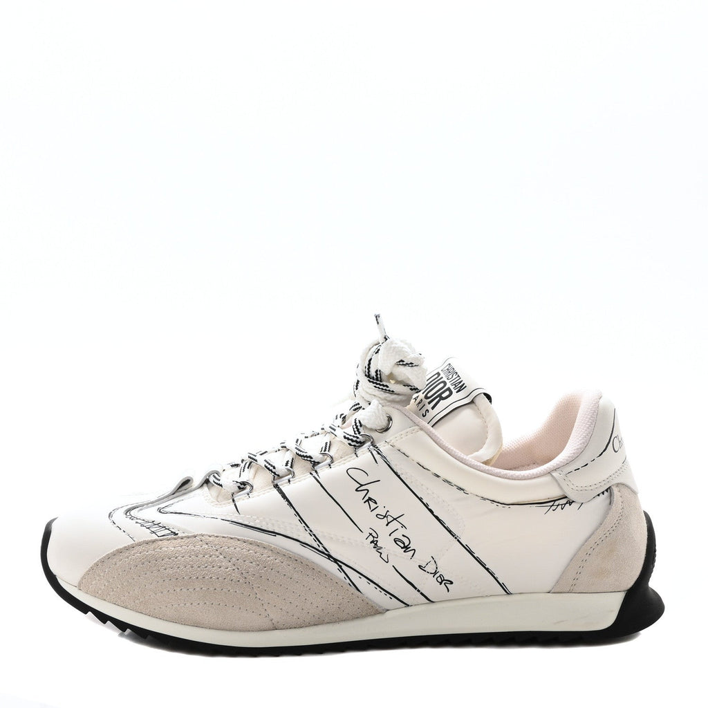 Calfskin Nylon Womens D-Sketch Sneakers 41 White