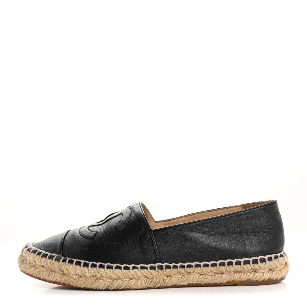 Lambskin CC Espadrilles 39 Black