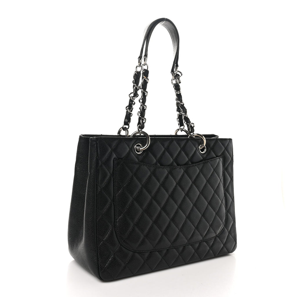 Caviar Quilted Grand Shopping Tote GST Black