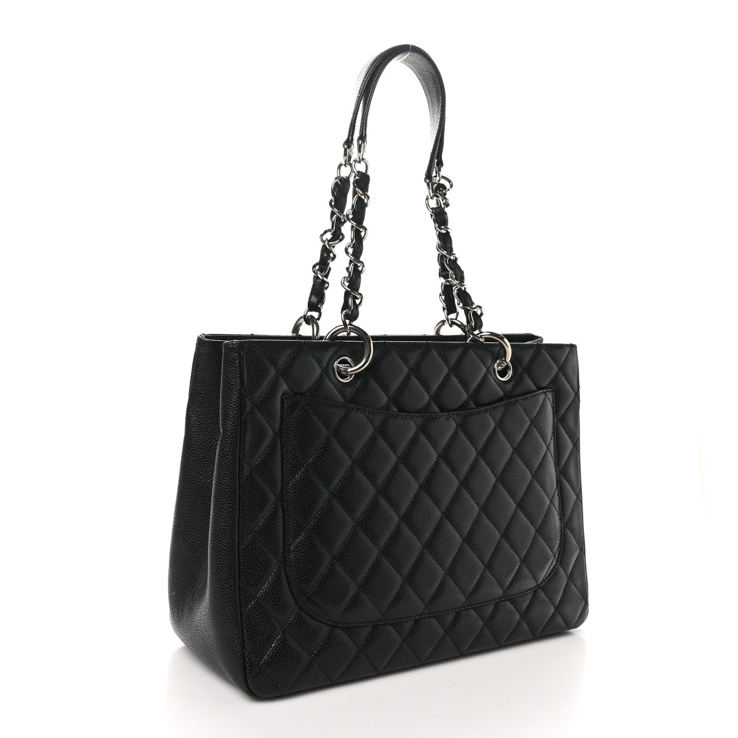 Caviar Quilted Grand Shopping Tote GST Black